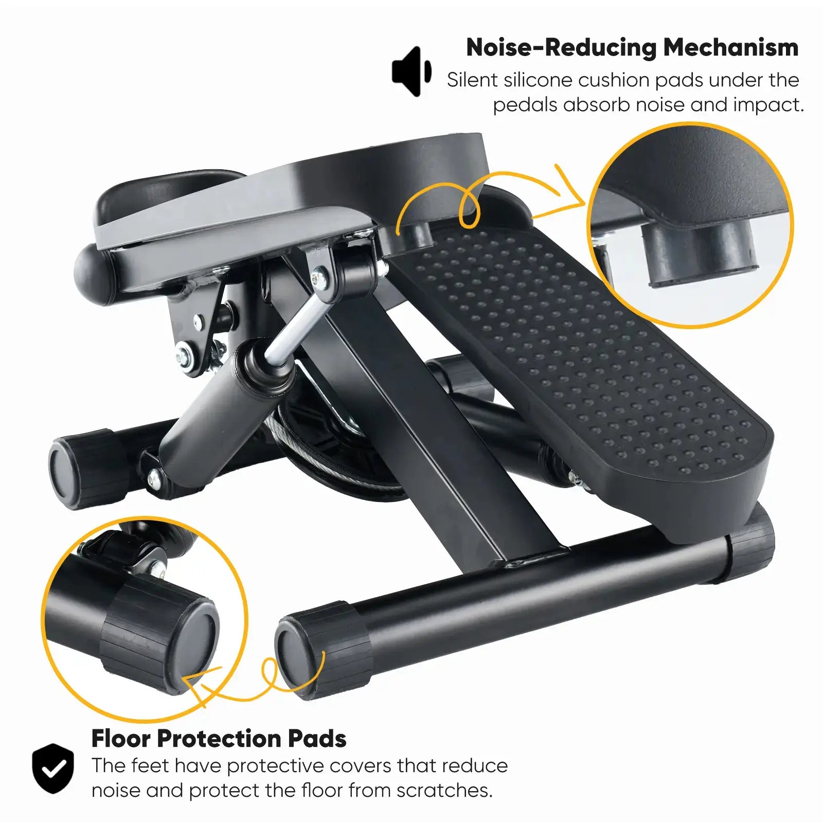 Mini Stepper for Exercise at Home, Stair Stepper Machine with Resistance Bands, Compact Cardio Step Machine, Adjustable Workout Equipment for Home Office Small Spaces Home Fitness Equipment