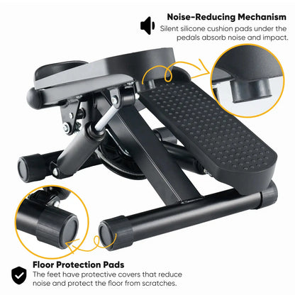 Mini Stepper for Exercise at Home, Stair Stepper Machine with Resistance Bands, Compact Cardio Step Machine, Adjustable Workout Equipment for Home Office Small Spaces Home Fitness Equipment