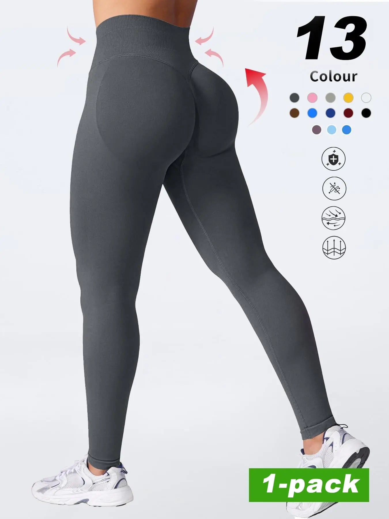 Women'S High-Waisted Gym Yoga Pants, Soft Breathable Sportswear, Ideal for Fitness & Daily Wear, Available in Leggings Activewear