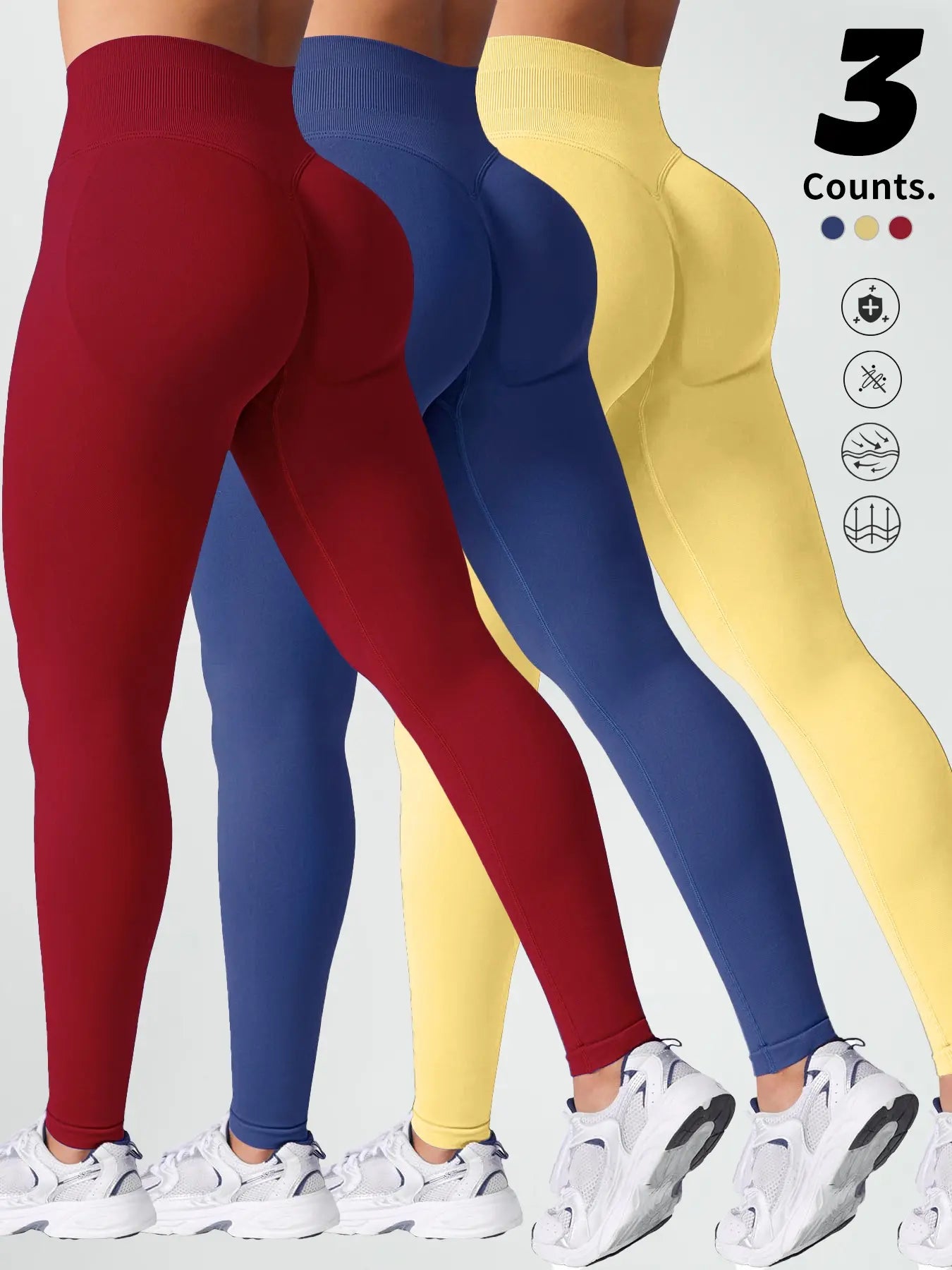 Women'S High-Waisted Gym Yoga Pants, Soft Breathable Sportswear, Ideal for Fitness & Daily Wear, Available in Leggings Activewear
